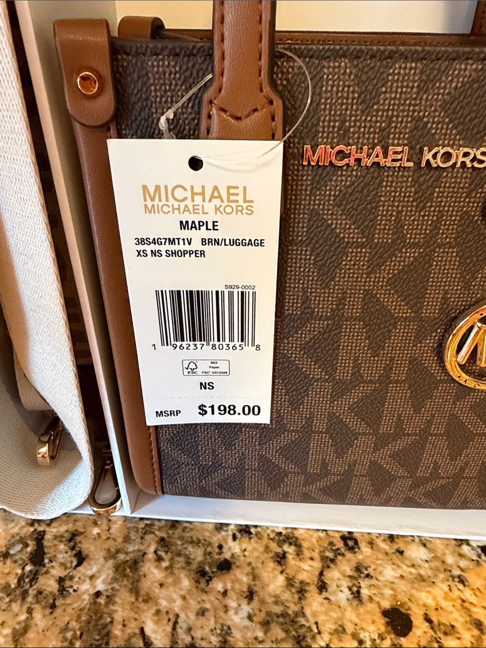 Michael Kors Brown/Maple Signature Mini Tote with Gold Hardware - Picture 2 of 13